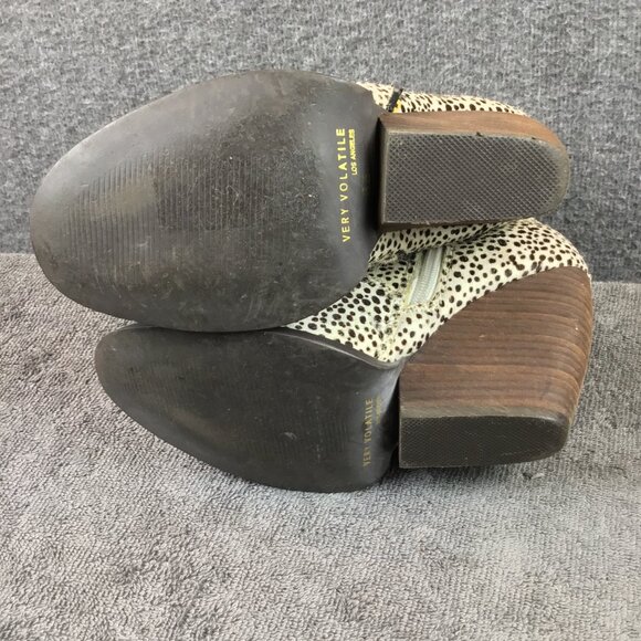 Very Volatile Feverdream Chocolate Chip Pony Hair Spotted Booties Sz 6.5 - Picture 8 of 12